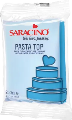 Produktbild von Saracino Pasta Top hellblau himmelblau  250g  Einschlagmasse Rollfondant celeste - glutenfrei