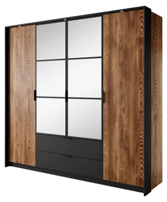 Immagine prodotto di Armadio, castagno + antracite, 223,2 x 210 x 59 cm