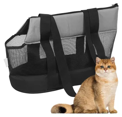 Immagine prodotto di Omgoods - Borsa da trasporto per cani e gatti, colore nero