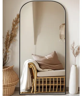 Immagine prodotto di Specchio a figura intera, autoportante, curvo, dimensioni 180,3 x 68,6 cm, colore nero