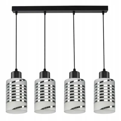 Obrázek produktu pro Luxolar závěsné svítidlo 4 světla E27 60W - skleněná stínidla bílo-chromové stropní svítidlo - moderní závěsné svítidlo do obývacího pokoje