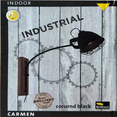 Produktbild von Brilliant Wandleuchte Carmen Schwarz Industrial Design max. 40W E27 ohne Leuchtmittel schwenkbar