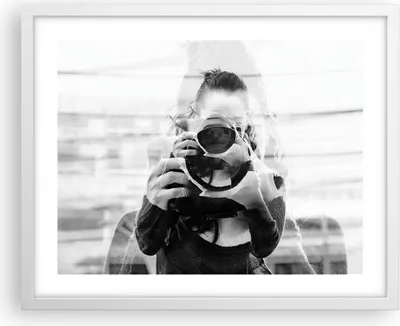 Produktbild von Gerahmtes Poster - Weißer Rahmen - Fotograf Schwarzweiß Doppel - 50x40 cm - Wand Bild - Wanddeko - Wandbilder - Kunstposter - Wandposter - Bilderrahmen - Bilder - Kunstdruck - P2WAA50x40-4586