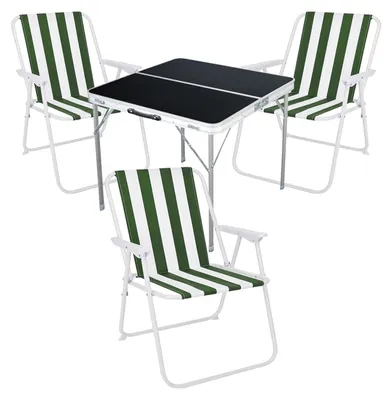 Immagine prodotto di set 4 pezzi da campeggio in alluminio L80xL80xH70cm verde-bianco