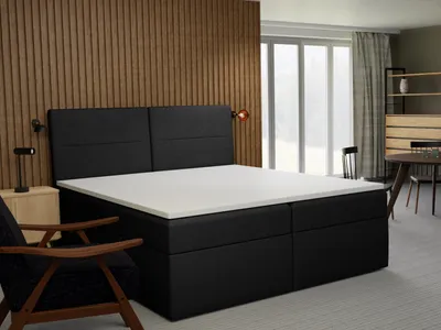 Produktbild von FEDVE Boxspringbett Schlafzimmerbett AMUR mit 2 Bettkästen, Doppelbett mit Bonell-Matratze und Topper 140x200