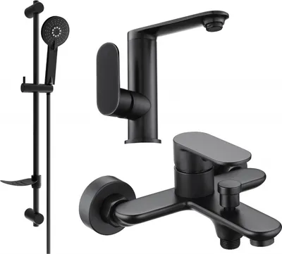 Produktbild von Mexen Milo DF40 Badewannenset, Schwarz - 713053DF40-70