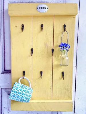 Produktbild von Landhaus Tassenregal Cup Soleil Tassenhalter Handgefertigt Shabby Chic