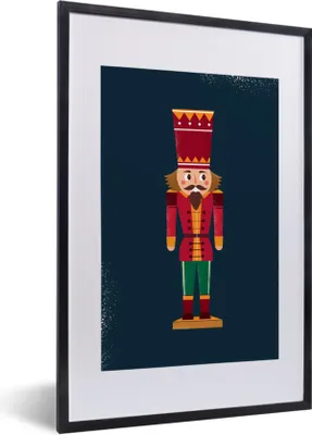 Produktbild von MuchoWow® MuchoWow® Gerahmtes Poster Nussknacker - Weihnachten - Winter 40x60 cm - Poster mit zchwarzem Bilderrahmen - Poster in Rahmen