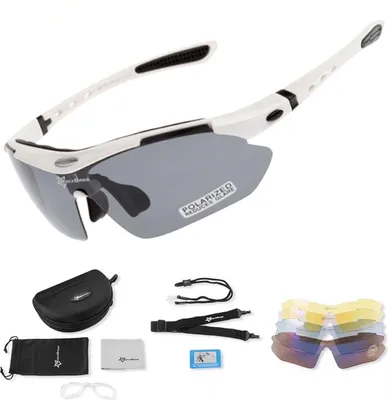 Produktbild von Polarisierte Radbrille 10002 - SET - weiß