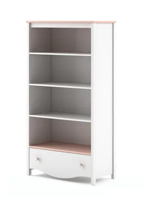 Produktbild von MINIO go for it, MIA Standregal – Bücherregal mit 3 Regalböden und 1 Schublade, Weiß/Rosa