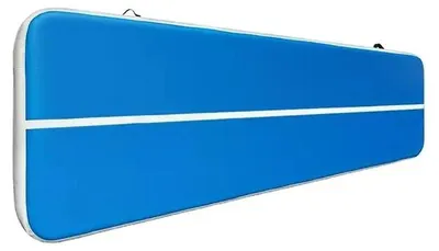 Produktbild von Aufblasbare Gymnastikmatte, langlebiges PVC, vielseitig für Yoga und Fitness, Vollblau, 400x100x10cm-d