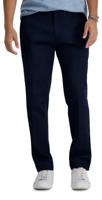 Immagine prodotto di Haggar, pantaloni da uomo premium, senza necessità di stiratura, vestibilità slim fit, fronte piatta, colore kaki - blu