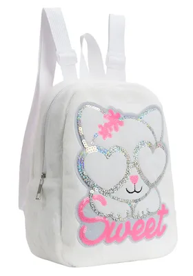 Image de Sac à dos pelucheux blanc - Sweet Kitten