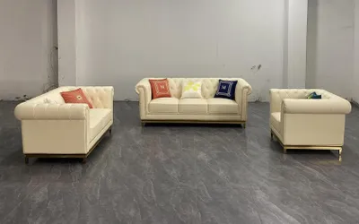 Produktbild von Chesterfield Wohnzimmer Couch Sofa Set Luxus Garnitur 3+2+1 Orange Neu