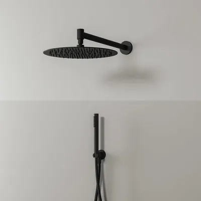 Obrázek produktu pro Sprchový set Kronenbach 1, obsahující sprchovou hlavici o průměru 30 cm a ruční sprchu ve tvaru tyče