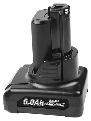 Image de Batterie de remplacement Li-Ion BAT420 - 12V 6,0Ah 6000mAh - compatible avec les modèles BAT420, BAT411, BAT412, BAT413, BAT414 - Batterie pour outils électriques sans fil - 1 pièce