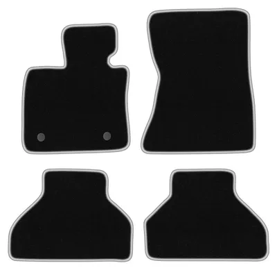 Produktbild von Fußmatten Automatten Velours Schwarz/Silber für BMW X5 E70 2006-2013 Set 4-tlg