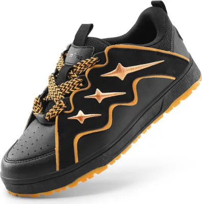 Produktbild von DREAM PAIRS Jungen Mädchen Schuhe Schnürschuhe Sneakers für Kinder Low Top Walking Casual Skateschuhe,Size 37.5,Schwarz/Orange,SDFS2401K
