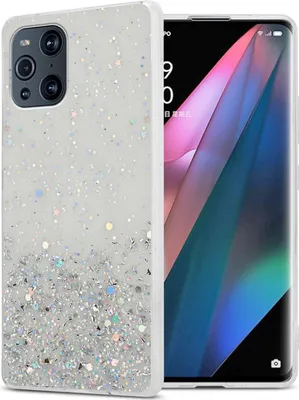 Obrázok produktu pre Cadorabo puzdro pre Oppo FIND X3 PRO v transparentnej farbe s trblietkami ochranné puzdro z pružného TPU silikónu s trblietavým krytom puzdra na mobilný telefón
