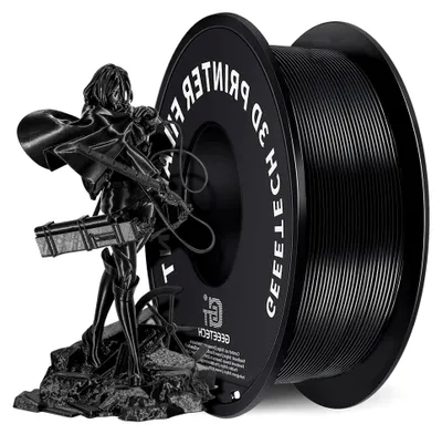 Produktbild von PLA Filament 1,75 mm, 3D Drucker Filament 1 kg Spule, Schwarz