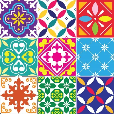 Obrázek produktu pro Samolepicí nálepky na obklady do kuchyně a koupelny – 9 nálepek Lidwina Azulejos – 9 nálepek o rozměrech 10 x 10 cm