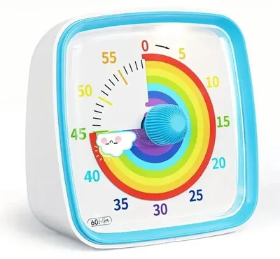 Produktbild von Kinderzeitmesser - Visueller Timer - Mini Timer - 60 Minuten Countdown - Mit Nachttischlampe - Kunststoff Konstruktion - Für den Heimgebrauch - Küche - Büro
