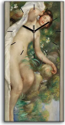 Produktbild von Dekor Leinwand Uhr Wandbilder Geräuschlos Kunstdruck 30x60 Liegender Akt - schwarze Hände