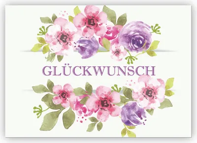 Produktbild von Elegante florale Glückwunschkarte mit üppigen Blumen: Glückwunsch - zum Geburtstag, Examen