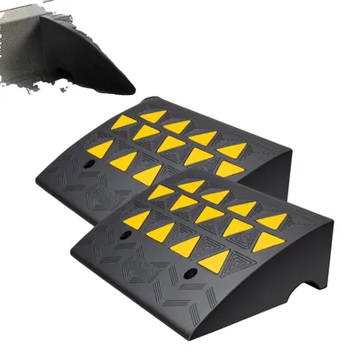 Image de VEVOR 2x Rampe de seuil Rampe d'accès en caoutchouc Rampe de trottoir 49,1x37x15,2cm