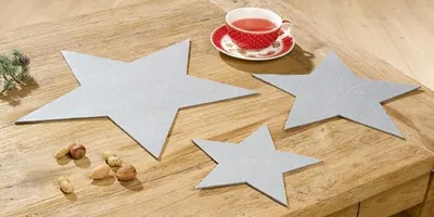 Produktbild von Gilde Filz Stern 5 strahlig  grau  cm  cm cm Ø = 30 cm