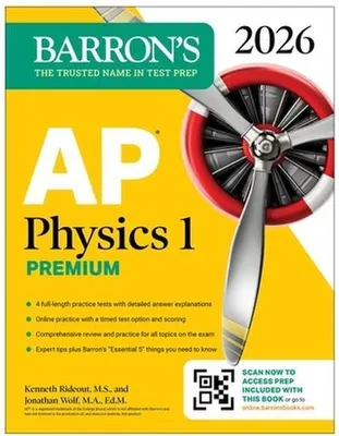Obrázek produktu pro AP Physics 1 Premium, 2026: Prep Book with 4 Practice Tests + Comprehensive Review + Online Practice