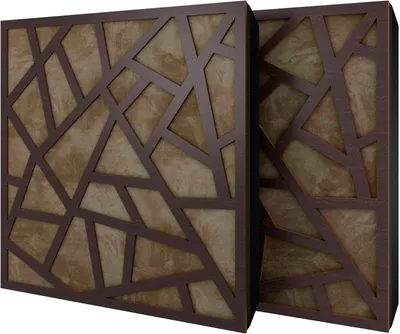 Zdjęcie produktu dla Zestaw 6 paneli akustycznych SKYROSS, obicie z weluru, 50x50x5 cm, kolor wenge/beżowy – w zestawie elementy montażowe