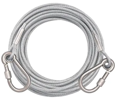 Image de Longe pour chiens, 15 mètres, câble en acier inoxydable argenté