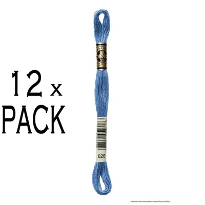 Zdjęcie produktu dla 12 sztuk nici do haftu DMC Borduurgaren Mouline Special, kolor 117MC -826, 6 nici w motku, długość 8 metrów