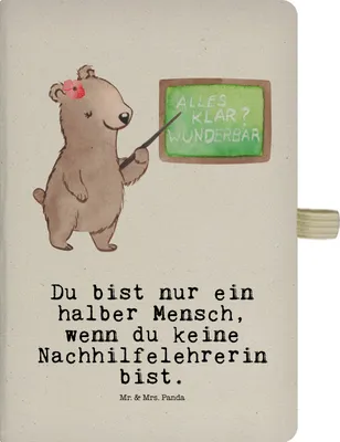 Produktbild von Mr. & Mrs. Panda Adressbuch Nachhilfelehrerin Herz - Transparent - Geschenk, Kladde, Nachhilfeunterricht, Notizheft, Notizbuch A5, Lustig, Tagebuch, Spruch, Witzig