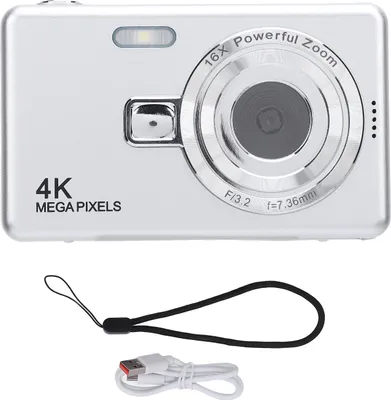 Produktbild von 2,4-Zoll-Digitalkamera, 16-facher Zoom, 50 MP, hochauflösendes 4K-Video, kompaktes Selfie für Fotografie, Reisen, 64 GB