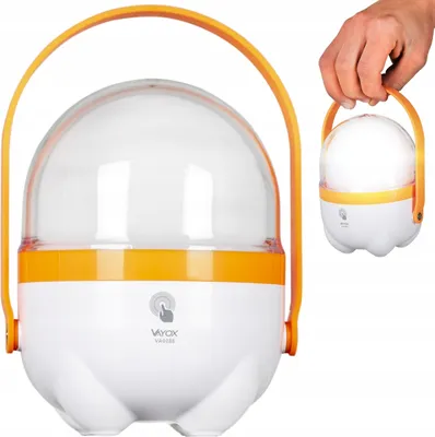 Obrázek produktu pro Vayox LED kempingová lampa VA0086 | Rukojeť | SMD | 2400 mAh | Dotyková | USB | Bílá/oranžová