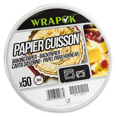 Obrázok produktu pre 100 kusov okrúhleho pečivačského papiera, priemer 30 cm, na pečenie