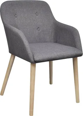 Produktbild von vidaXL Esszimmerstühle 6 Stk. Hellgrau Stoff und Massivholz Eiche