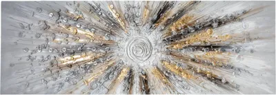Produktbild von Gemalte leinwand "kylia" sonne 150x50cm - Atmosphera créateur d'intérieur