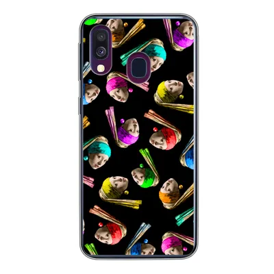 Produktbild von MuchoWow® Handyhülle Schutzhülle Hülle für Samsung Galaxy A40 Das Mädchen mit dem Perlenohrring - Regenbogen - Schnittmuster Silikon Softcase Handy Hülle - Handy-Tasche