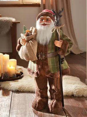 Produktbild von Dekofigur "Santa mit Stab" Weihnachtsmann 60 cm hoch, Nikolaus, Santa Claus Figur, Weihnachtsdeko