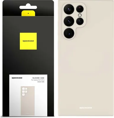 Image de Coque en silicone SPACECASE Coque en silicone pour Galaxy S22 Ultra Beige