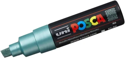 Produktbild von Fasermaler Uni Posca PC-8K 8mm grün metallic Packung mit 6 Stück