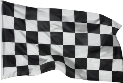 Produktbild von PHENO FLAGS Motorsportflagge, 150x90cm - schwarz-weiße Rennflagge
