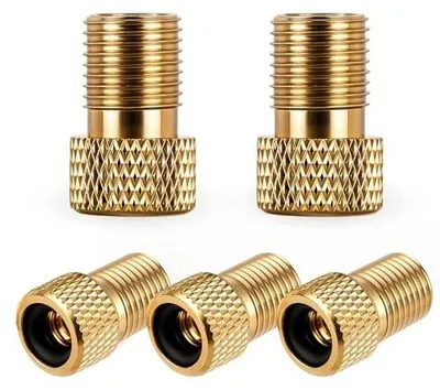 Zdjęcie produktu dla Adapter zaworu rowerowego do pompy mosiężny uszczelka 5 szt.