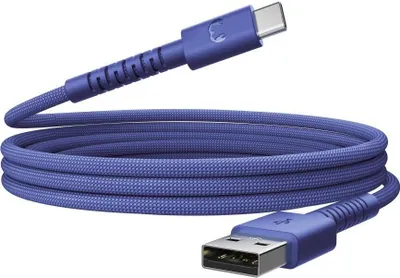 Produktbild von FRESH 'N REBEL USB-A zu USB-C silikon geflochtenes Kabel "FlexWave" 2m, True Blue (00231892)