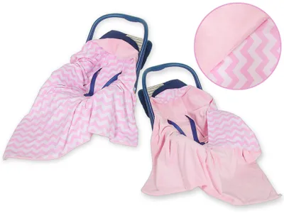 Obrázok produktu pre Obojstranná deka do autosedačky pre bábätká - Chevron pink