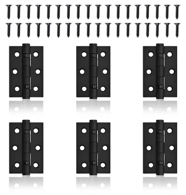 Imagen del producto de TRANKIELO® - 6 bisagras de acero inoxidable  - Silenciosas y resistentes - Incluyen 36 tornillos - 50 x 40 mm