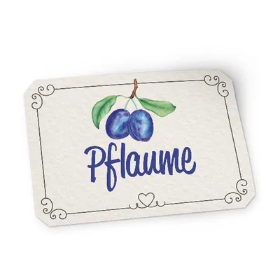 Produktbild von itenga 50 x Marmeladen Etikett Pflaume 4,5x3cm Landhausstil